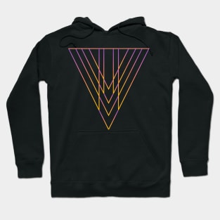 Orange pink triangle linear abstract geo Hoodie